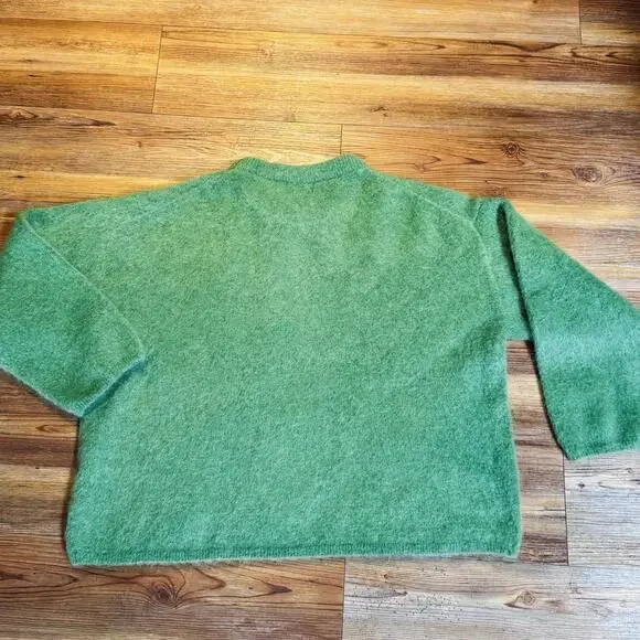 H&M Edition Oversized Mohair-Blend Sweater Green L/XL - Picture 4 of 9